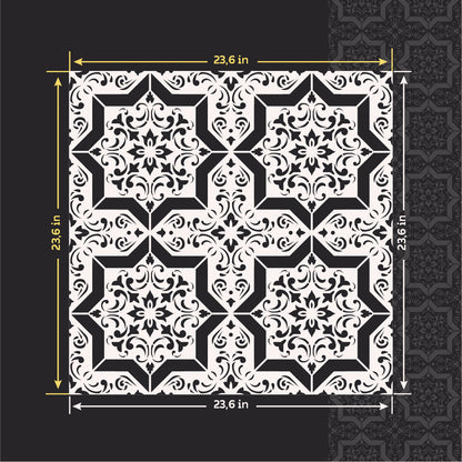 Geometric ornament on the walls - stencil DFA Square pattern 0.3-1 mm (K00118)