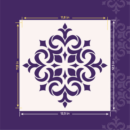 Exclusive ornament with DFA stencil Square pattern 0.3-1 mm (K00120)