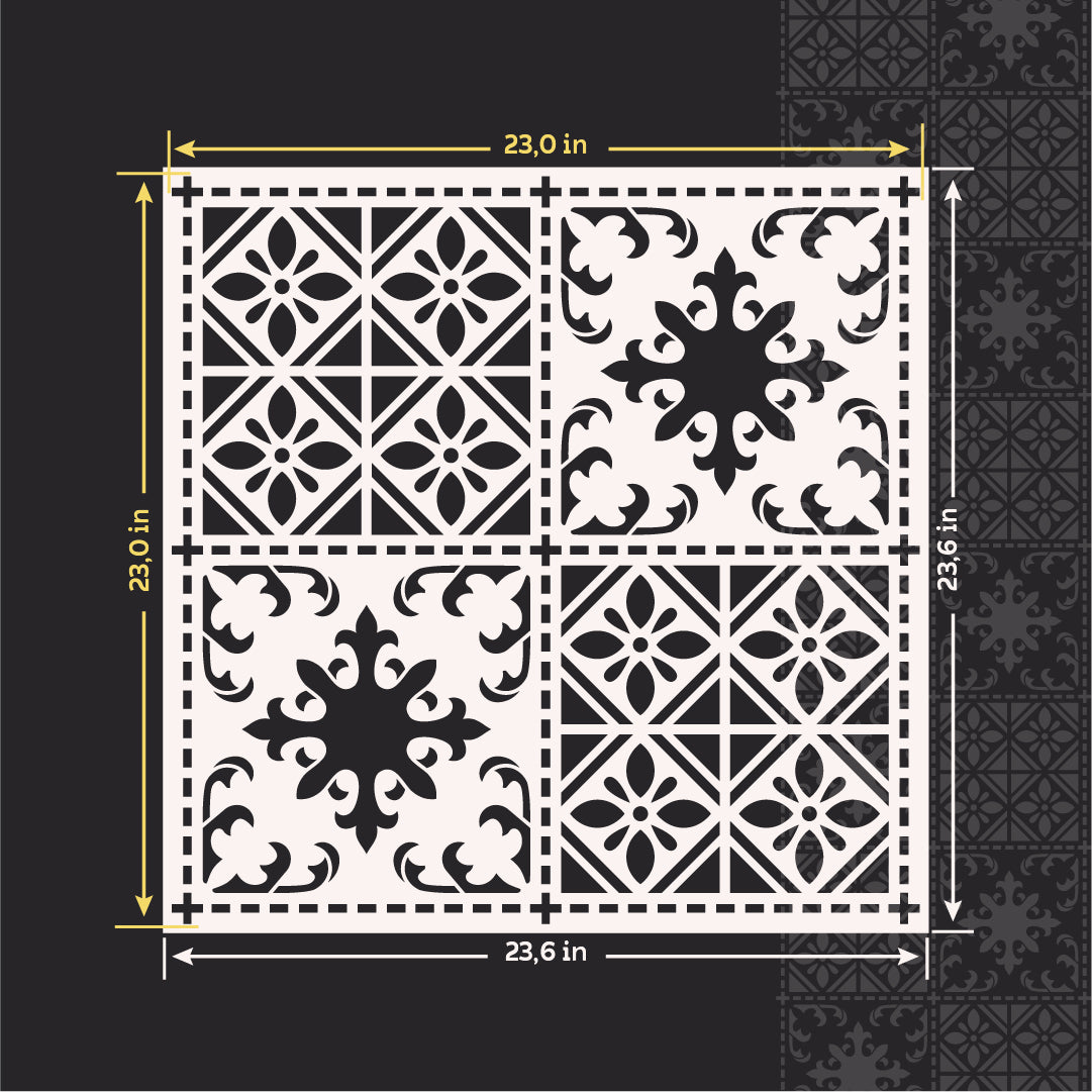 DFA stencil: Elegant square pattern for modern design 0.3-1 mm (K00122)