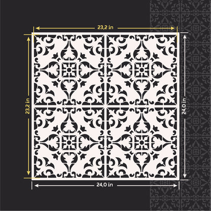 Easy decoration: reusable stencil DFA - square ornament 0.3-1 mm (K00129)