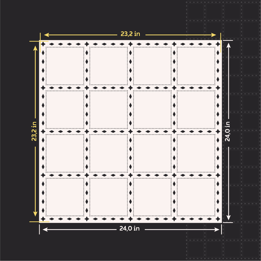 Stylish square stencil DFA - easy to create a pattern on walls 0.3-1 mm (K00131)