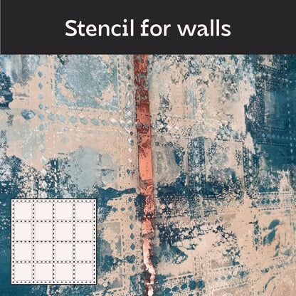 Stylish square stencil DFA - easy to create a pattern on walls 0.3-1 mm (K00131)