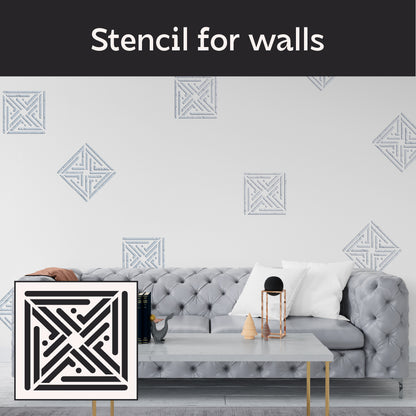 Update your interior with the DFA Square Pattern stencil – easy and effective 0.3-1 mm (K00132)