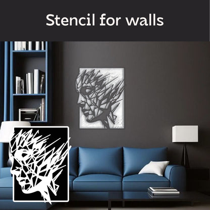 Create modern art decor with the DFA Loft Face Profile 0.3-1 mm stencil (L00059)