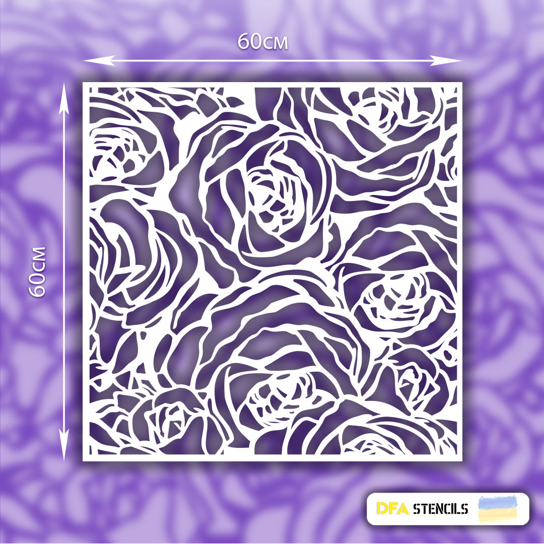 Stencil DFA for decoration Nature Rose for plaster and paint 0.3-1mm (P00017)