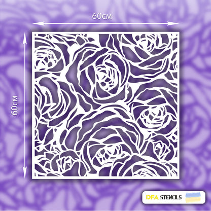 Stencil DFA for decoration Nature Rose for plaster and paint 0.3-1mm (P00017)