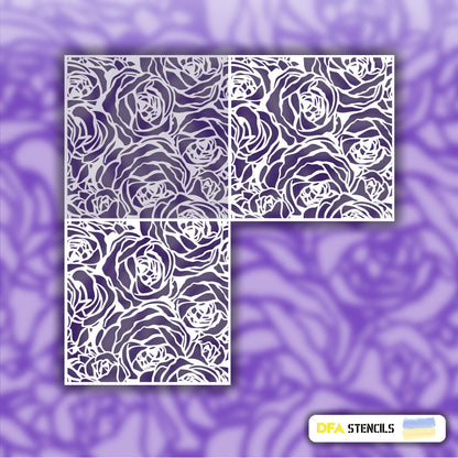 Stencil DFA for decoration Nature Rose for plaster and paint 0.3-1mm (P00017)