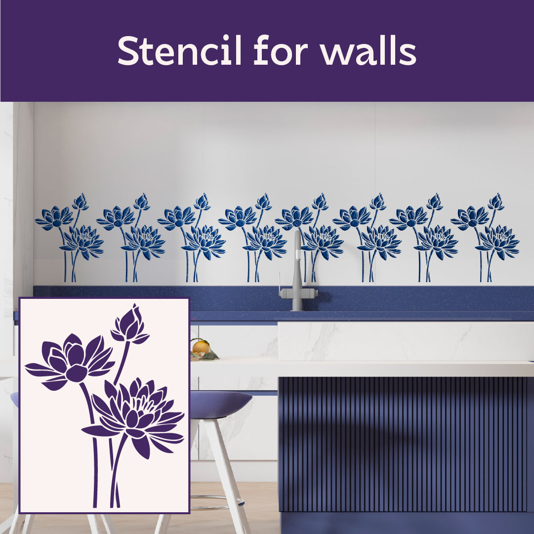 Create an atmosphere of calm with DFA Stencil Lotus 0.3-1 mm (P00164)