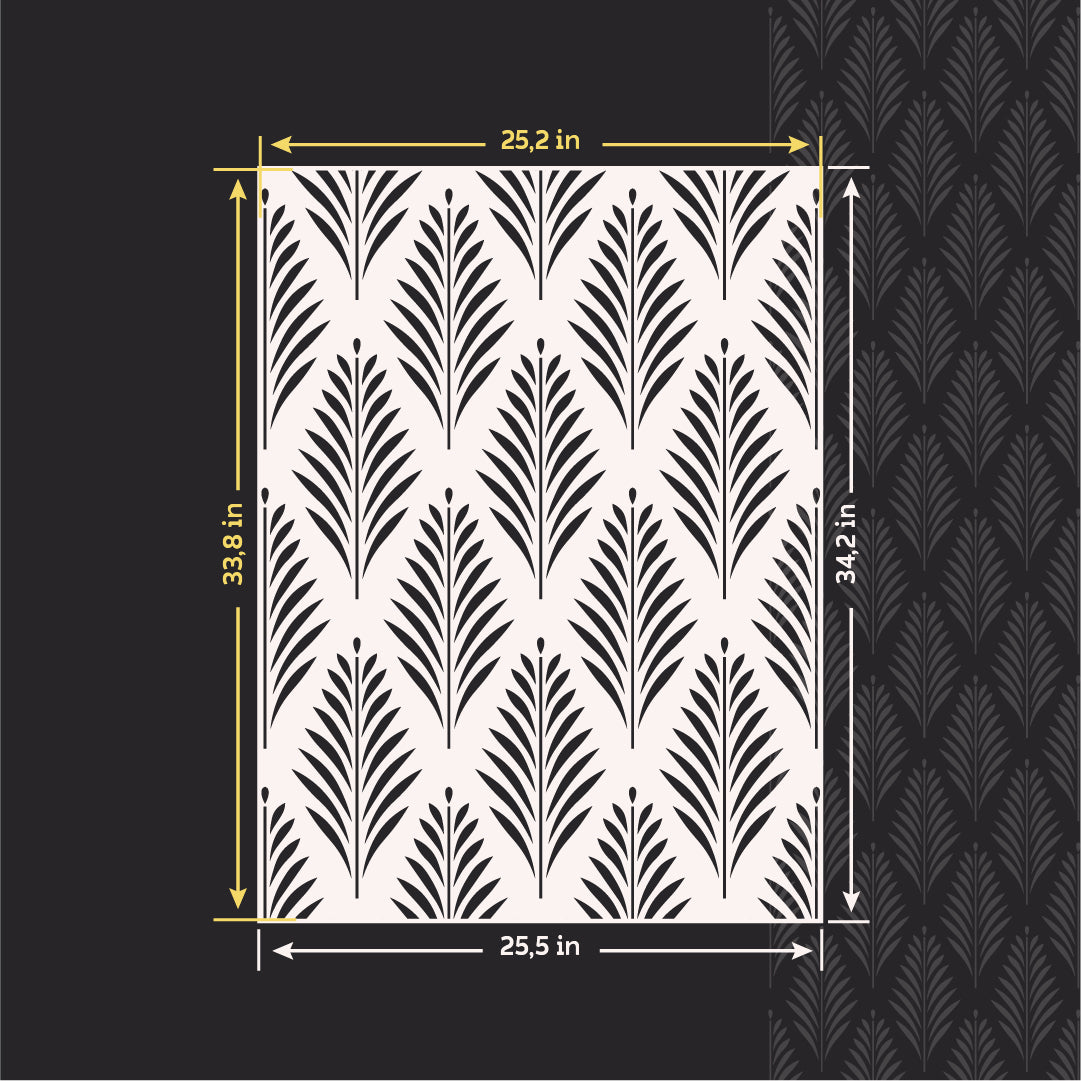 DFA Eco-Style Stencil Natural Leaf Ornament for Plaster and Paint 0.3-1mm (P00165)