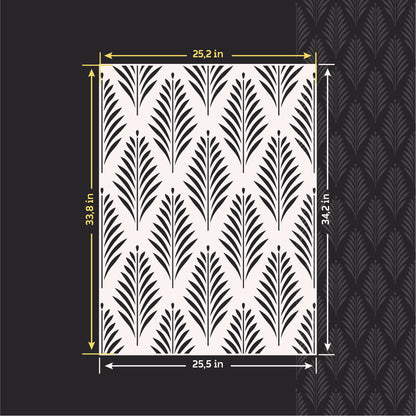 DFA Eco-Style Stencil Natural Leaf Ornament for Plaster and Paint 0.3-1mm (P00165)