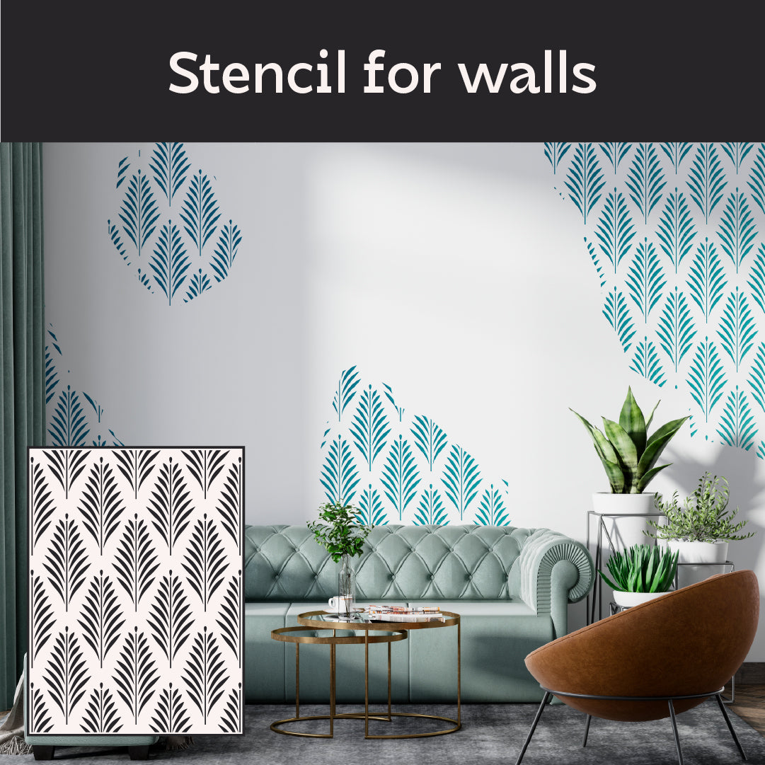 DFA Eco-Style Stencil Natural Leaf Ornament for Plaster and Paint 0.3-1mm (P00165)