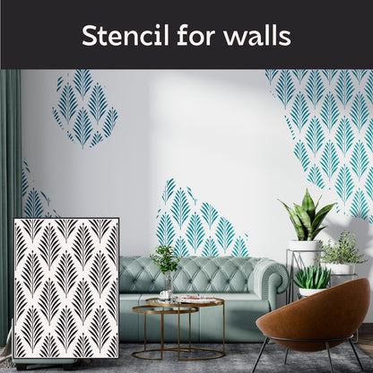 DFA Eco-Style Stencil Natural Leaf Ornament for Plaster and Paint 0.3-1mm (P00165)