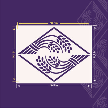 Stencil DFA Spikelets — lightness of natural patterns for stylish decor 0.3-1 mm (P00166)