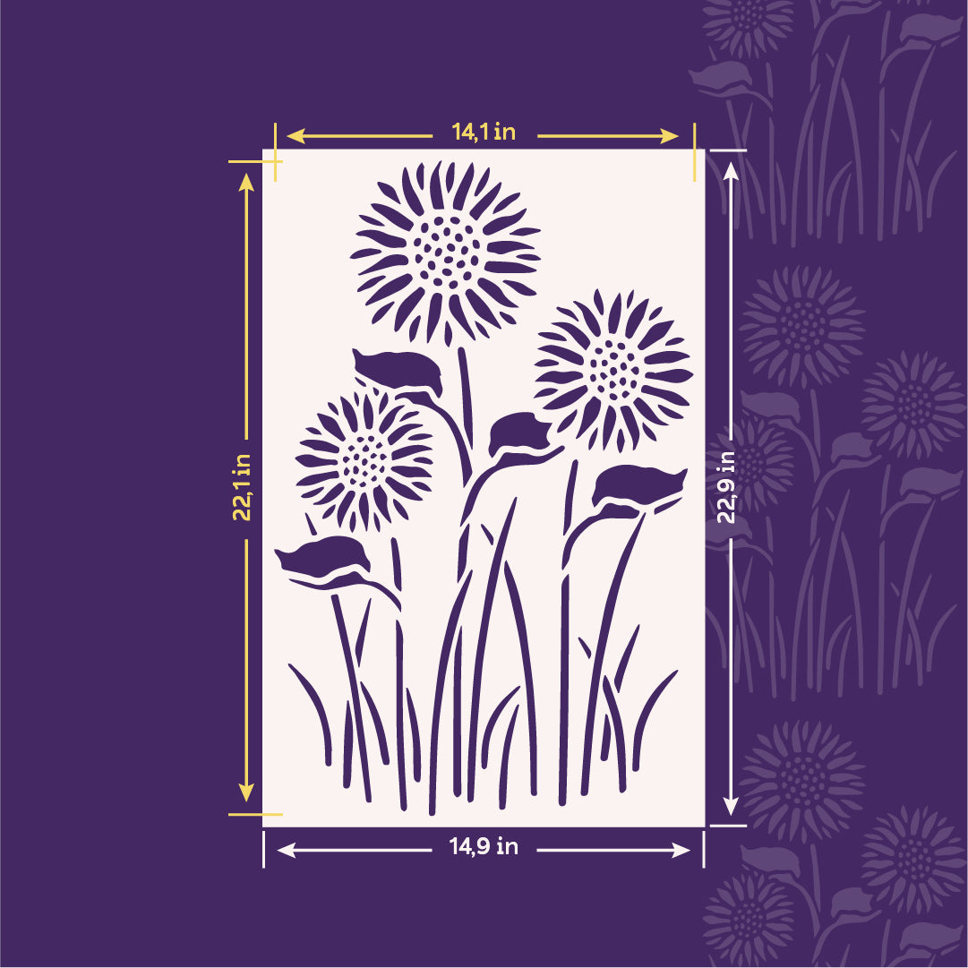 Stencil DFA Nature with wildflowers for natural wall decor 0.3-1 mm (P00168)