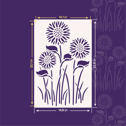 Stencil DFA Nature with wildflowers for natural wall decor 0.3-1 mm (P00168)