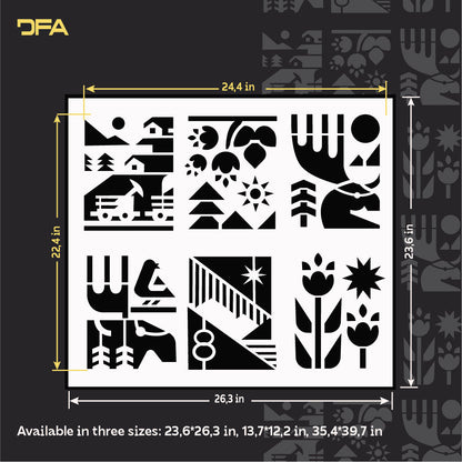 DFA Ethnic Natural Motifs Stencil: Easy Application, Professional Result 0.3-1 mm (P00172)