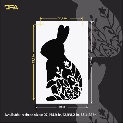 DFA Stencil Rabbit with floral ornament – charm and nature in your interior 0.3-1 mm (P00174)