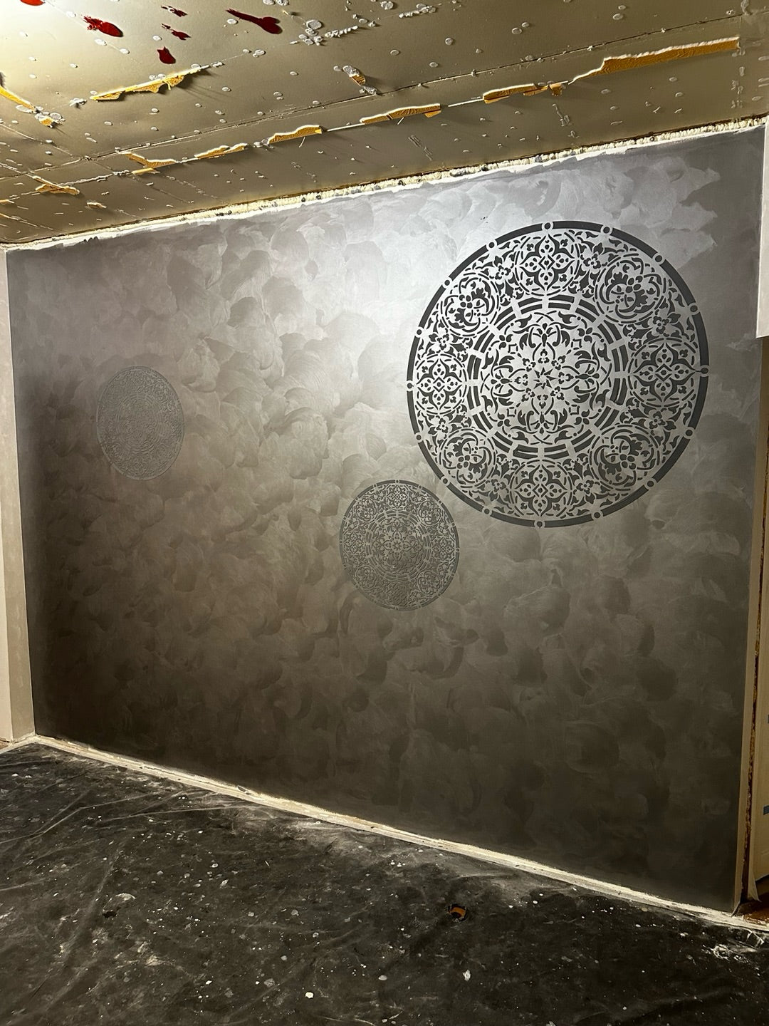 Mandala Wall Stencil for Plaster, Reusable Decorative Pattern Template