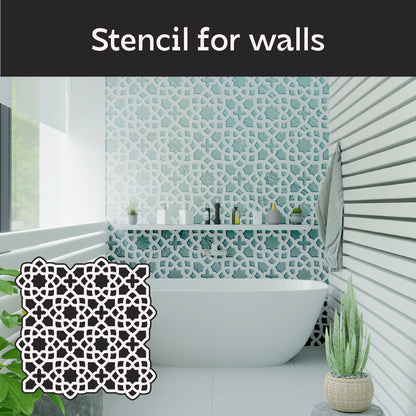 Elegant Oriental Ornament: DFA Stencil for Exquisite Decor 0.3-1mm (V00080)