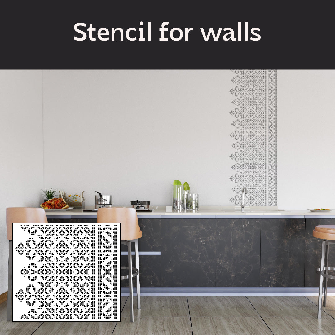 DFA Vyshyvanka – stencil for creating patriotic and stylish wall decor (Z00083)