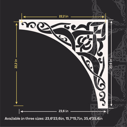 DFA stencil Oriental corner pattern - stylish ornament for walls, doors and furniture 0.3-1 mm (V00084)
