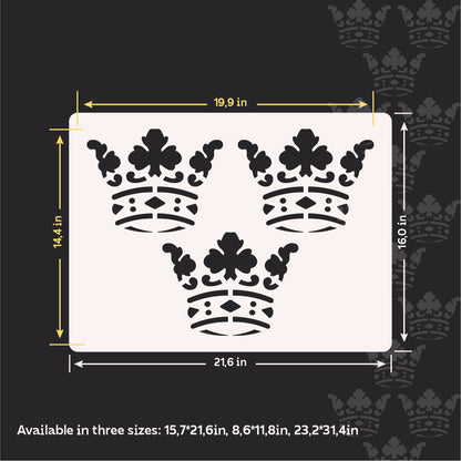 DFA Stencil Oriental Pattern Crown: Luxurious Wall Decor 0.3-1 mm (V00085)