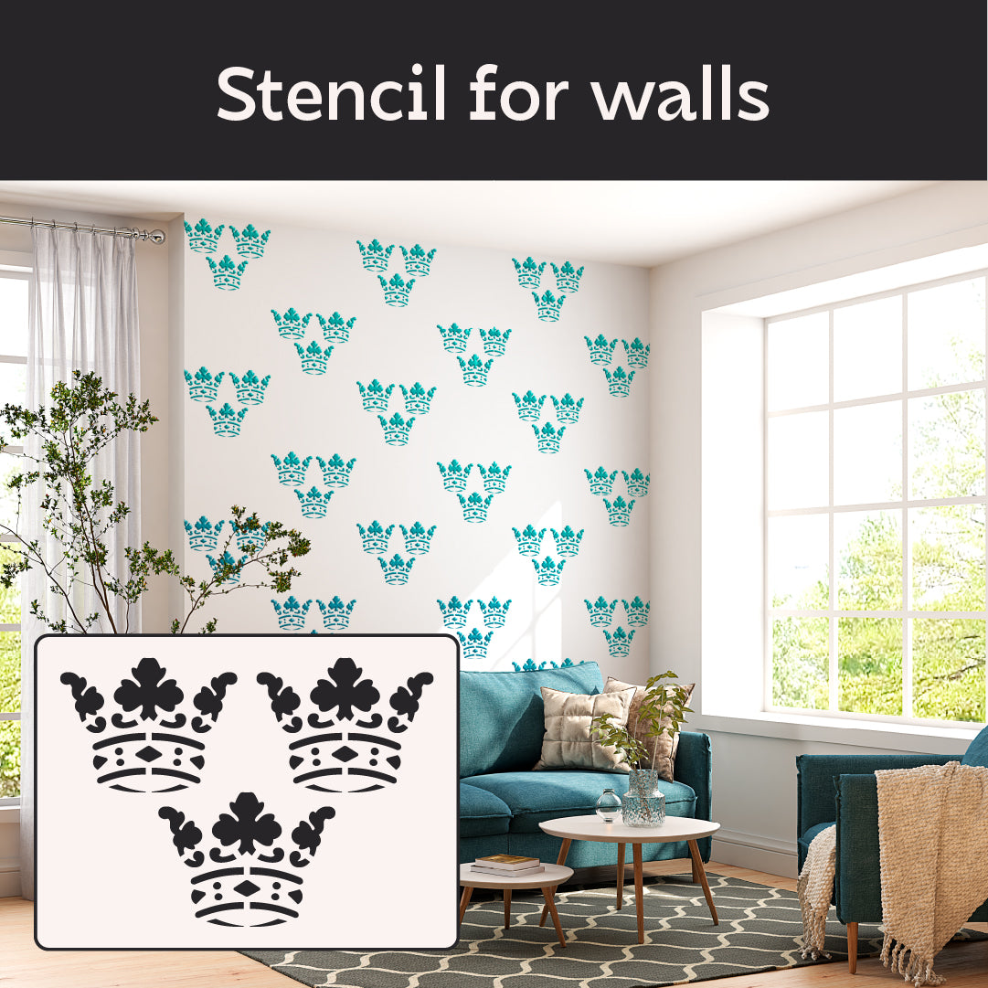 DFA Stencil Oriental Pattern Crown: Luxurious Wall Decor 0.3-1 mm (V00085)