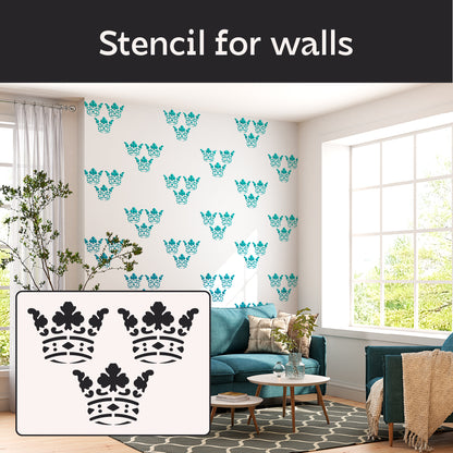 DFA Stencil Oriental Pattern Crown: Luxurious Wall Decor 0.3-1 mm (V00085)