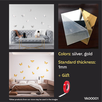Create a spring mood: Mirror decor DFA Butterflies for the home, 11 pcs (YA00001)