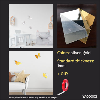 Mirror Butterflies DFA: Add lightness and light to your space, 3 pcs (YA00003)