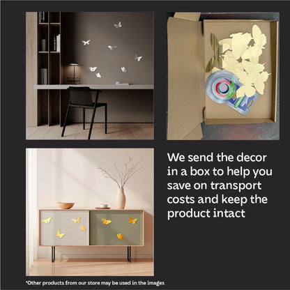 Stylish accent for walls: DFA Mirror Butterflies for visual expansion, 7 pcs (YA00005)