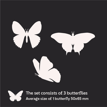 Exclusive DFA decoration: Butterflies made of mirror plastic of the highest quality, 3 pcs (YA00006)