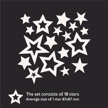 Mirror decor DFA Stars: bright accent and visual increase of space, 18 pcs (YA00007)