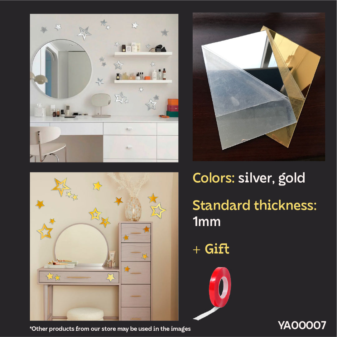 Mirror decor DFA Stars: bright accent and visual increase of space, 18 pcs (YA00007)