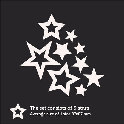 Create a unique interior with DFA Stars mirror decor, 9 pcs (YA00008)