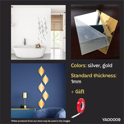 Quick Transformation: DFA Rhombus Mirror Decor to Update Your Home, 5pcs/10pcs/15pcs (YA00009)