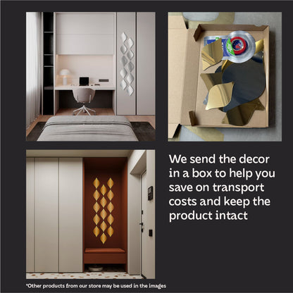 Quick Transformation: DFA Rhombus Mirror Decor to Update Your Home, 5pcs/10pcs/15pcs (YA00009)