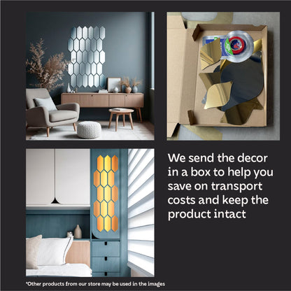 Geometric Magic: DFA Mirror Honeycombs Visually Expanding Space 15pcs/30pcs (YA00011)