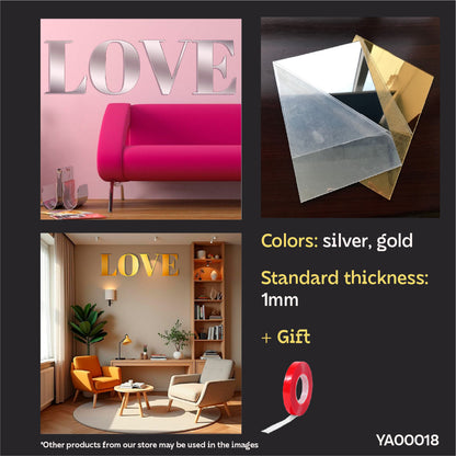 Fill your home with love: Mirror inscription LOVE from DFA for a special atmosphere (YA00018)