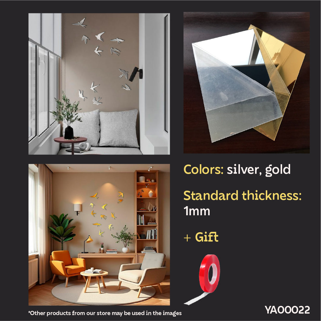 Create your own design: Mirror Birds for unique compositions, 11 pcs (YA00022)