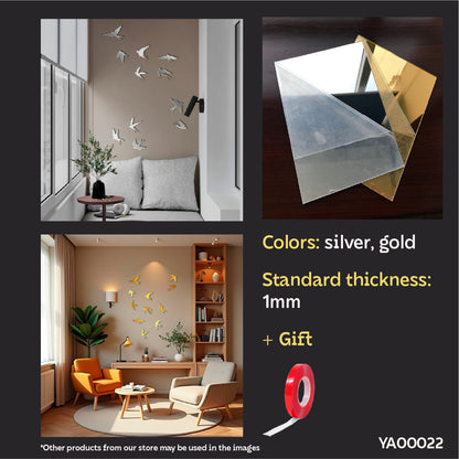Create your own design: Mirror Birds for unique compositions, 11 pcs (YA00022)