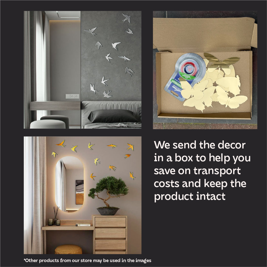 Create your own design: Mirror Birds for unique compositions, 11 pcs (YA00022)