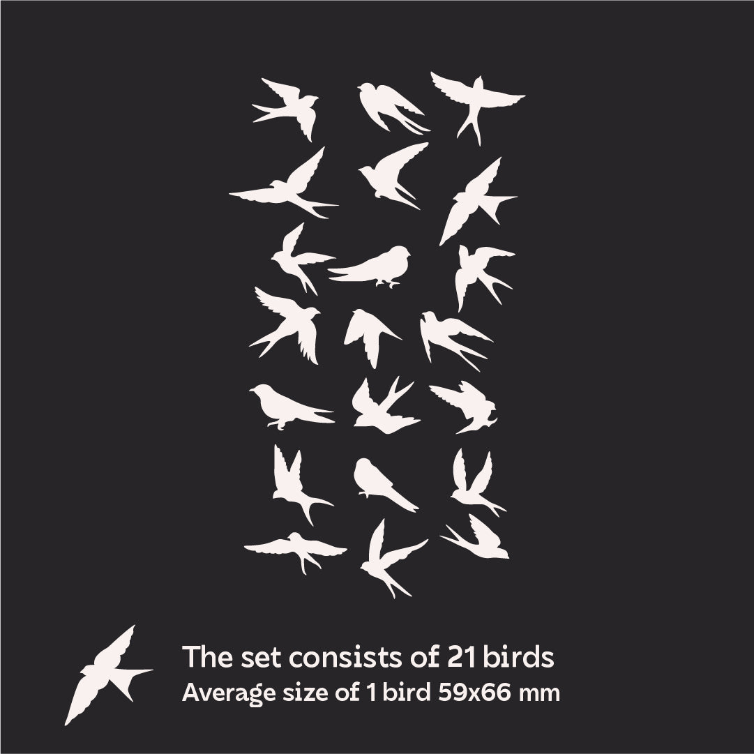 DFA Mirror Birds: Add natural elegance to your interior, 21 pcs (YA00023)