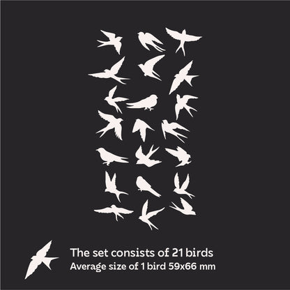 DFA Mirror Birds: Add natural elegance to your interior, 21 pcs (YA00023)