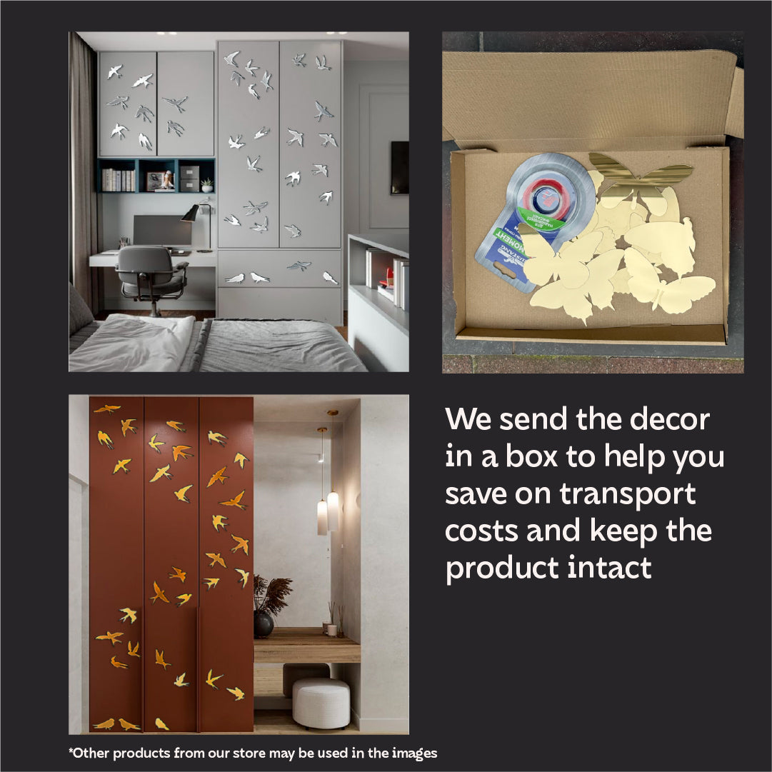 Discover new possibilities: Mirror decor Birds for unique solutions, 31 pcs (YA00024)