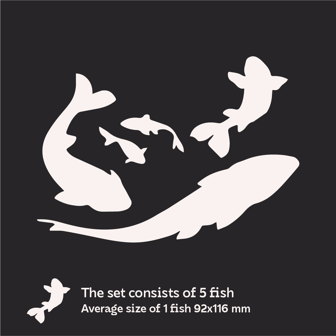 Quick wall update: Self-adhesive fish mirror decor from DFA, 5 pcs (YA00026)