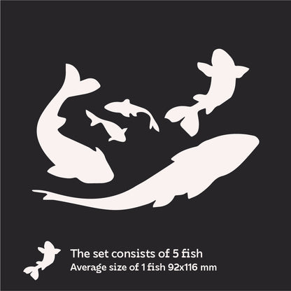 Quick wall update: Self-adhesive fish mirror decor from DFA, 5 pcs (YA00026)
