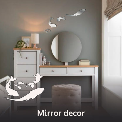 Quick wall update: Self-adhesive fish mirror decor from DFA, 5 pcs (YA00026)