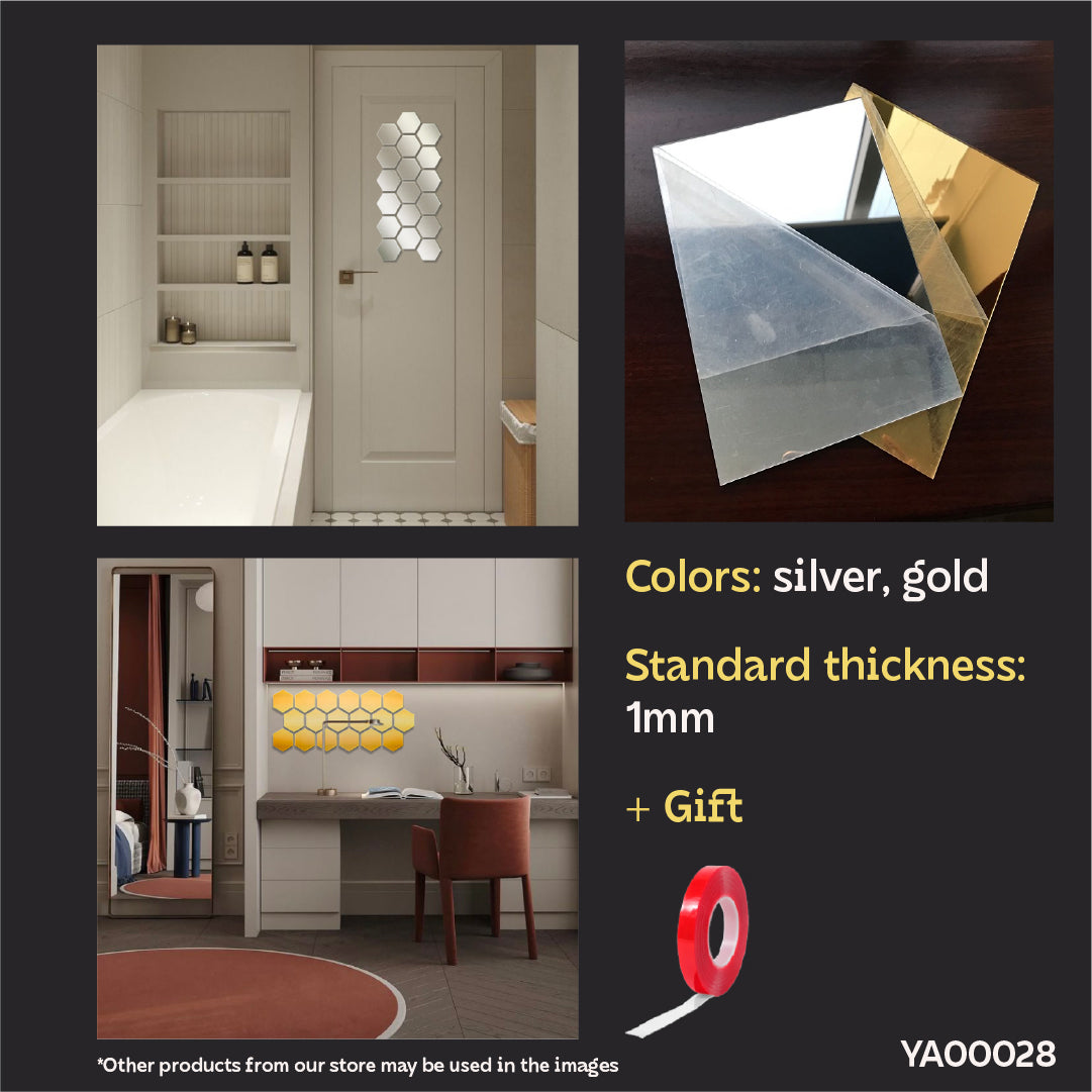 DFA Honeycomb Mirror Decor: A Modern Geometric Accent for Any Space, 18pcs/36pcs (YA00028)