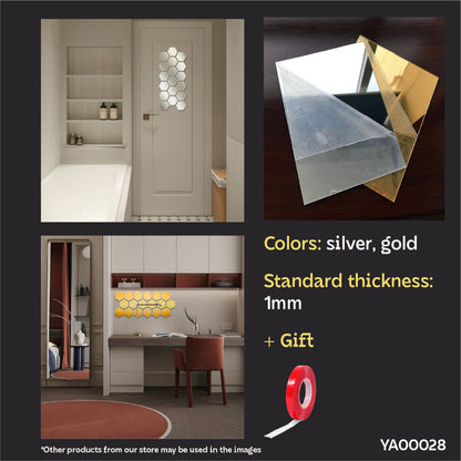 DFA Honeycomb Mirror Decor: A Modern Geometric Accent for Any Space, 18pcs/36pcs (YA00028)